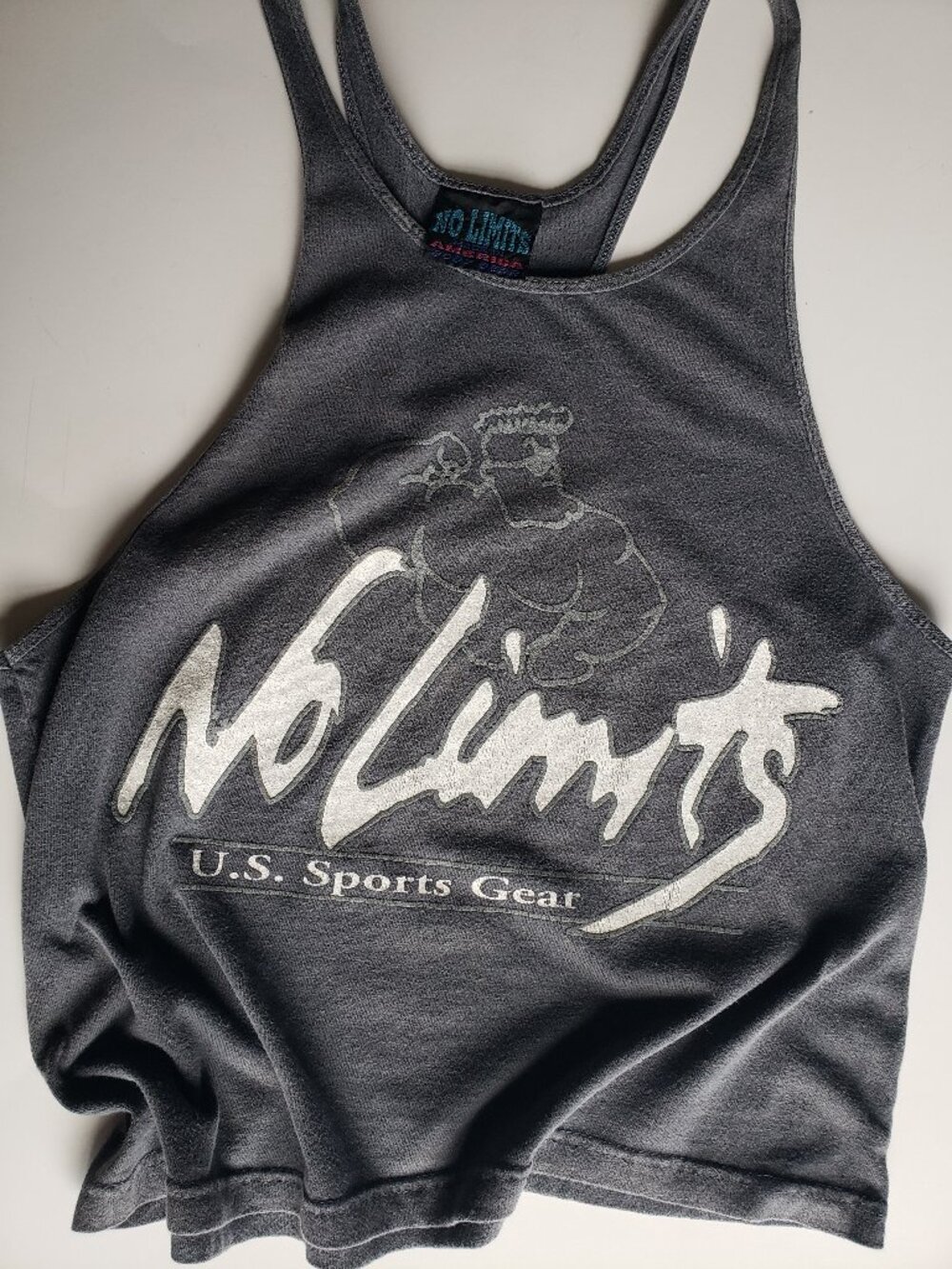 No Limits Charcoal Gray Stringer Racerback Workout Body Gear Tank